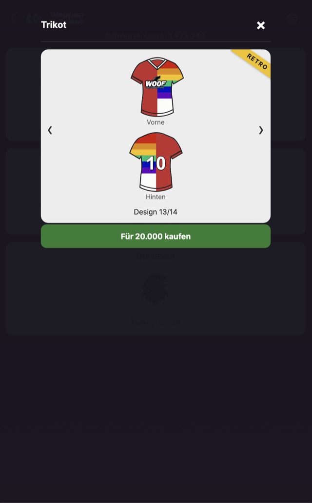 Kit selection with retro badge